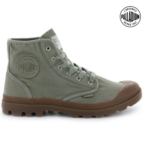 Palladium Pampa Hi Men's Boots Olive | UK V594-PBM